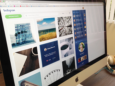Instagram Redesign Web app design instagram interface photos redesign sketch social ui ux web