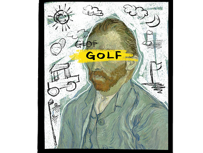 Recreation of Van Gogh Artwork with Golf elements art collaboration color commercial art concept art design golf graphic design hand drawn illustration procreate van gogh