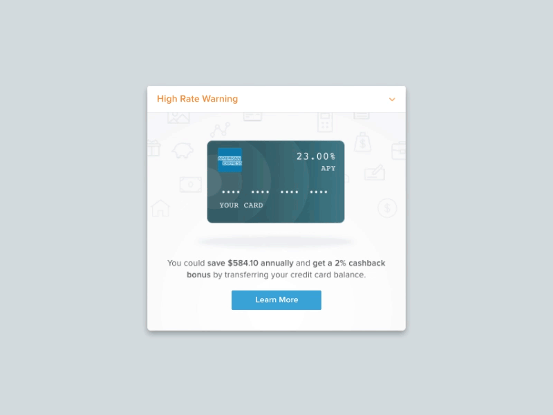 Credit Card Transfer Ad ad banking credit card ui