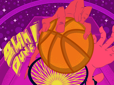 SLAMDUNK! 2d art atmospheric design energetic flatdesign illustraion pop art sport vector illustration