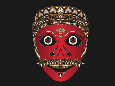 Sundanese Mythology 2d art aesthetic atmospheric character colorful design ethnic graphic design illustration mask mythology vector