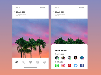 Social Share For Android app design graphic design ui