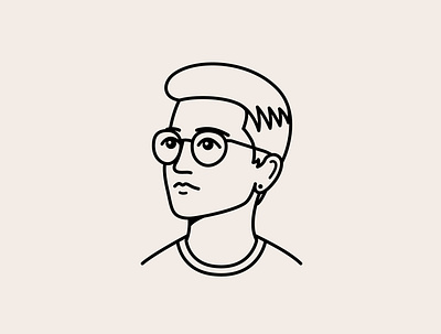 Self-Portrait doodle face glasses headshot illustration line drawing nuetral person portrait self portrait sketch