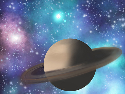 Infinity colorful illustration infinity magnifier saturn universe view