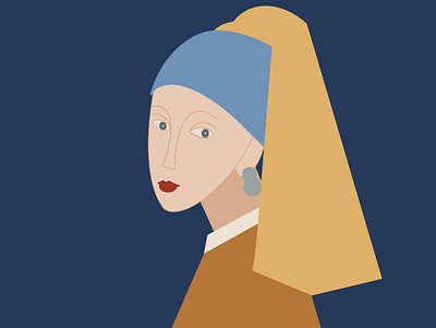 Girl with a pearl earring app branding colorful cubism design girl illustration illustration magnifier natural vector vermeer