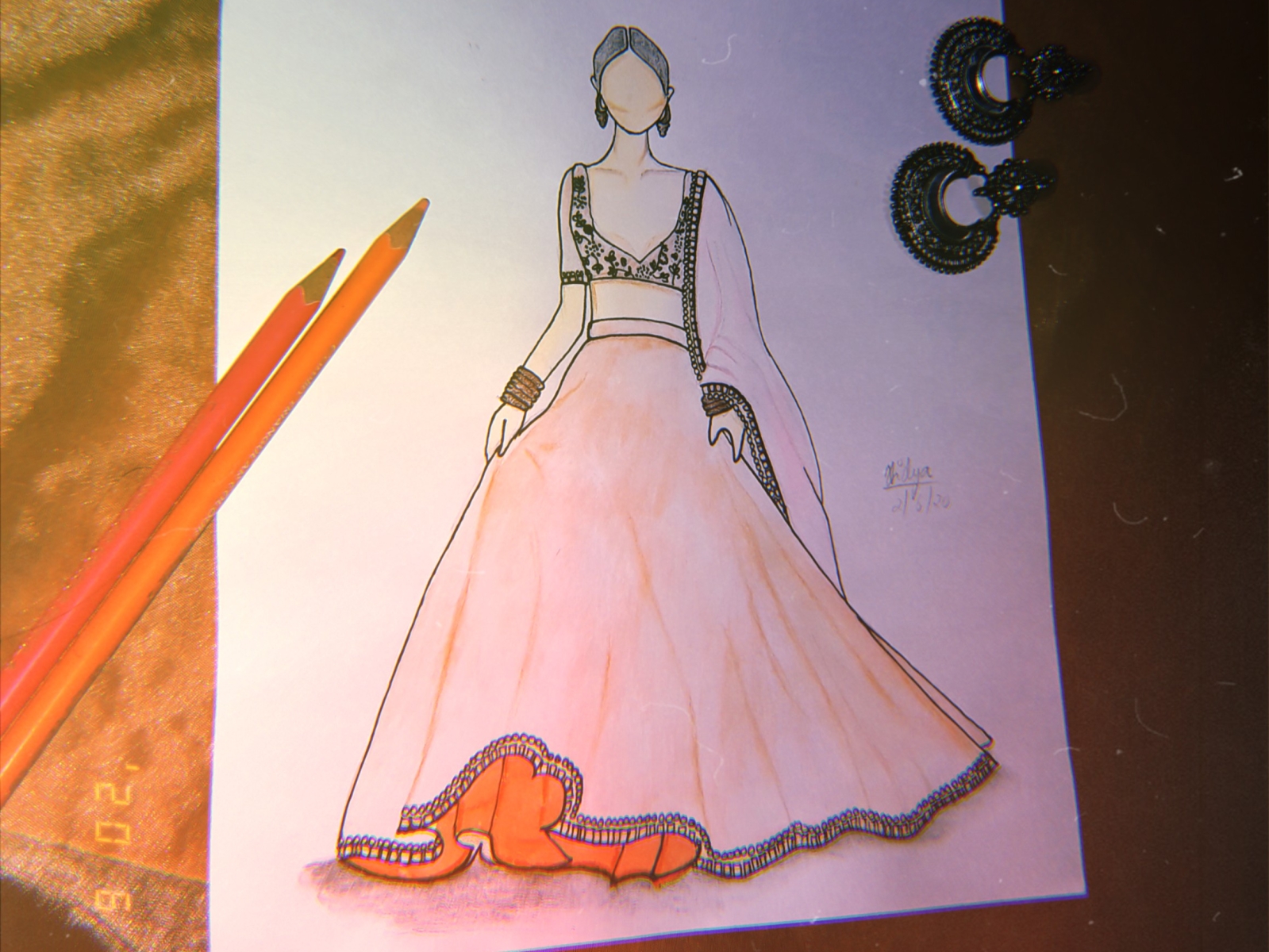 Heavy embroidery velvet lehenga choli indian Pakistani wedding bridesmaids  dress ghagra illustration . . Fabric➡️ velvet . Work ➡️… | Instagram