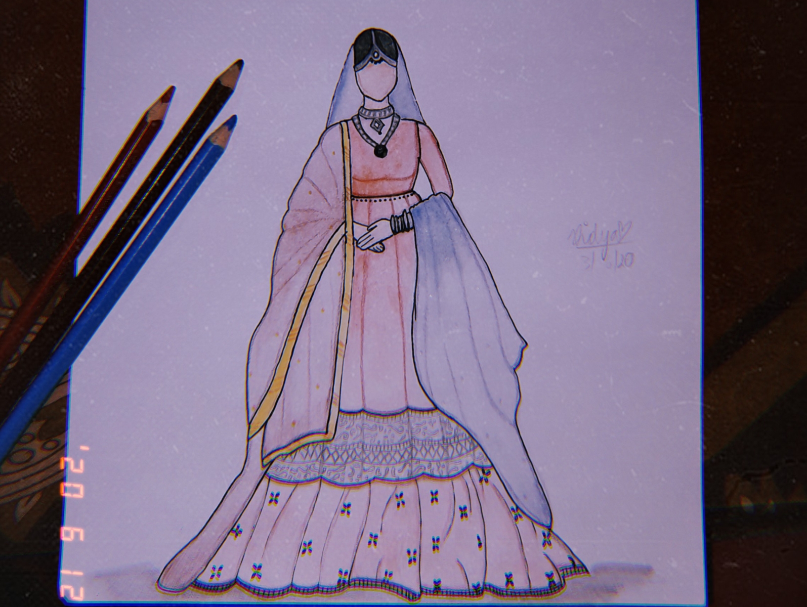 Sketch of lehenga choli | Fashion illustration sketches dresses, Fashion  sketches dresses, Illustration fashion design