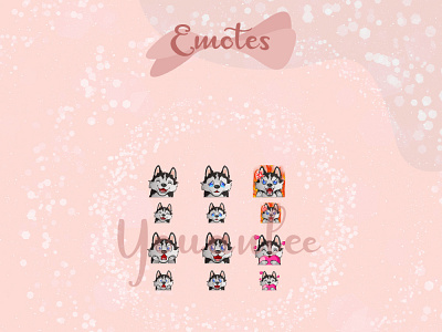 WOLF OF WALL STREET chibi twitch emotes christmas design emoji set emotes girl illustration streamer wallstreet werewolf wolf wolfman