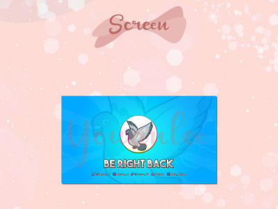 BE RIGHT BACK blue custom gamers graphicdesign illustration overlay pigeon screen streamer twitch vector