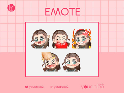 BEAUTIFUL AND AWESOME WOMEN beutiful chibi twitch emotes cute emotes graphic design woman