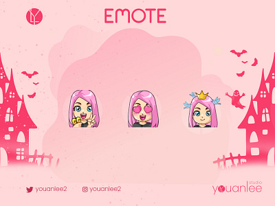 GIRLS EMOTE branding design emotes girl illustration streamer twitch