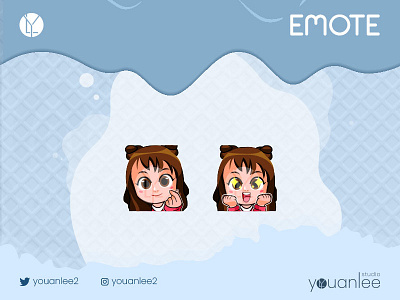 CUTE EMOTE branding design emotes girl illustration streamer twitch