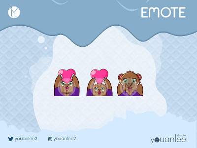 CUTE ANIMAL EMOTE animal branding cute design emotes illustration streamer twitch