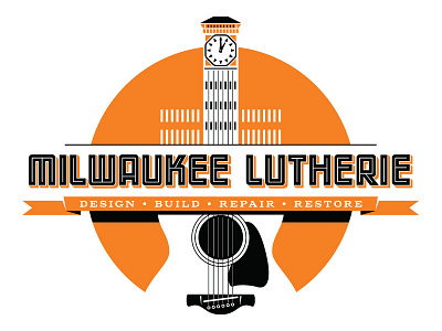 Milwaukee Lutherie logo chromatic gaspipe lettering logo milwaukee neon typography