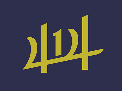 414 logo cursive lettering logo milwaukee numbers numerals script typography