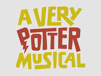 A Very Potter Musical lettering cut paper lettering logo saul bass typography