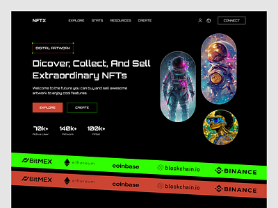 NFT Website Design design e commerce app design ui ux