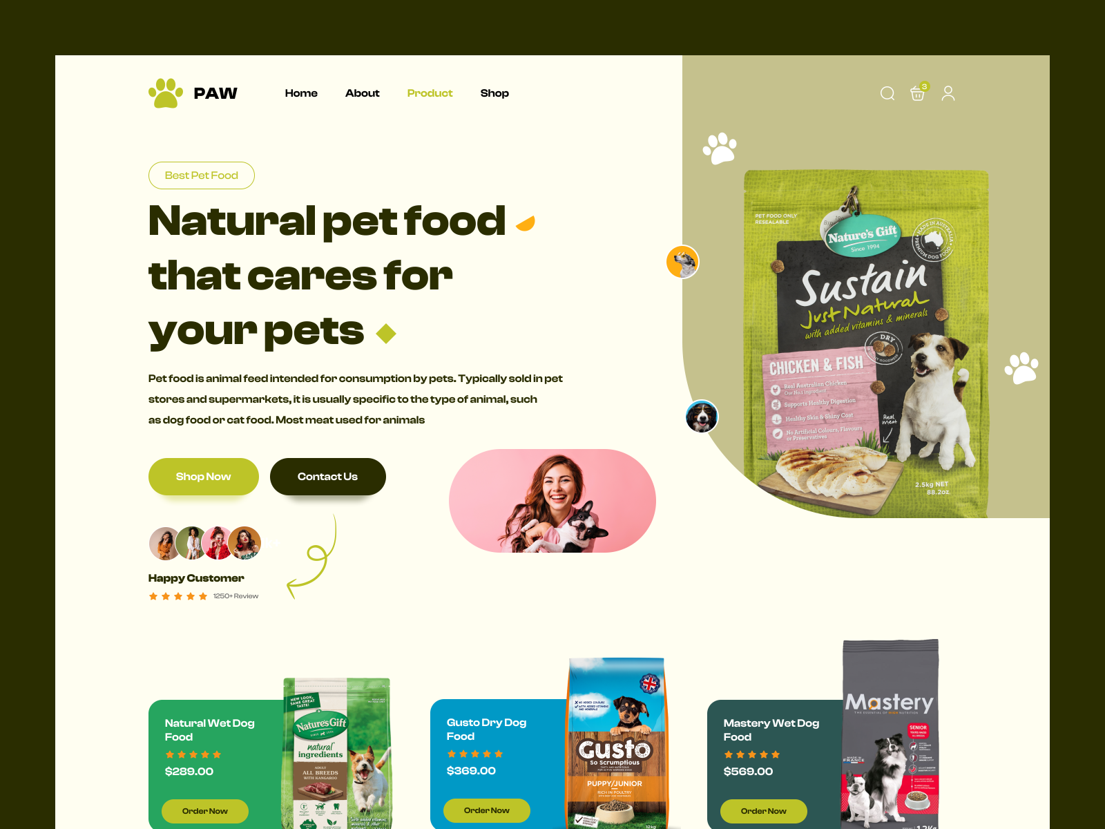 Pet Food Shop site by Sohel Mahmud on Dribbble