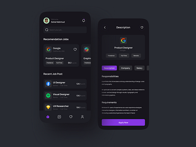 Job Finder App app app design design e commerce app design job app job finder job finder app job search job searcing app typography ui uiux design user experience user interface ux