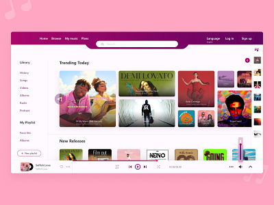 songs website landing page