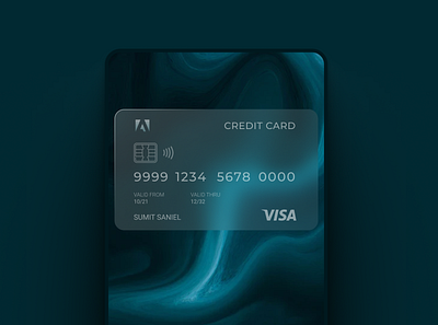 Glassmorphic Credit Card card design credit card creditcard figma glassmorphism illustration ui ux