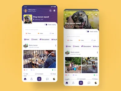 Local Community app app design commuity pet rescue ui ux