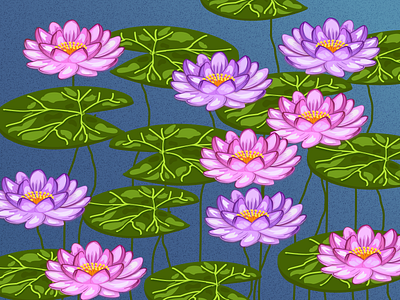 LILYPAD artwork bloom digital digital illustration digitalart flower flowers illustration lake lily lily pad lilypad lilypads lotus vector water