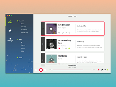 Hypem App by Affan K on Dribbble