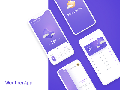 Weather App 3d 3d art app blender mobile ui uiboost user interface weather weather app zbrush