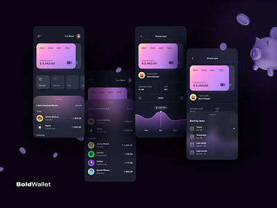 BoldWallet － A smarter way to plan your future 3d app blender branding design finances mobile mobile ui ui uiboost user interface wallet wallet app