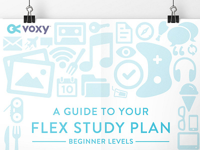 Cover Page - Voxy Flex Plan Beginner beginner blue branding cover page educational marketing minimal voxy