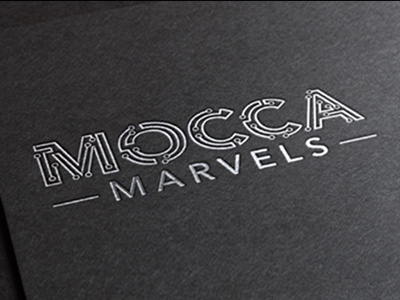 Mocca Marvels Logo circuit custom design logo mockup typography