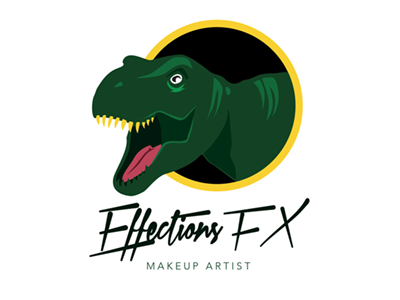 EffectionsFX Logo design dinosaur illustration logo logo concept makeup artist rex special effects tyrannosaurus vector