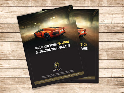 The Place Ad ad advertisement car design flyer lamborghini luxury marketing print