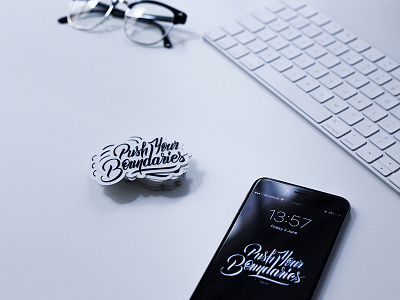 Push Your Boundaries branding concept design illustration illustrator lettering photoshop sticker typography vector