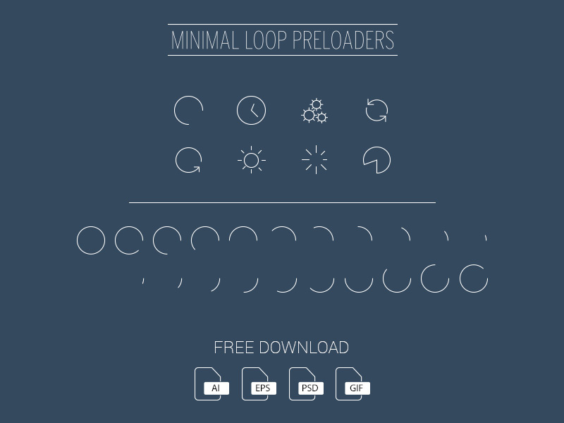Minimal Loop Preloaders II preloader loop minimal line animation gif animated free download freebie vector psd