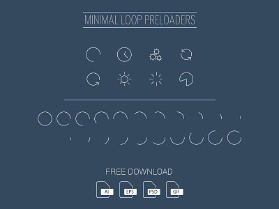 Minimal Loop Preloaders II animated animation download free freebie gif line loop minimal preloader psd vector