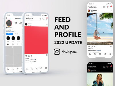 Instagram Feed & Profile UI | Free PSD *2022* design download free freebie instagram mockup psd ui