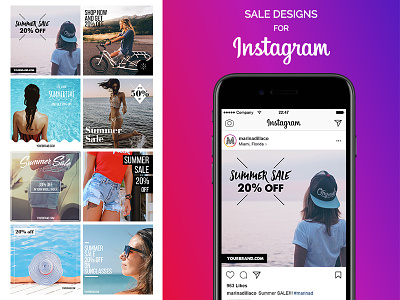 SALE Designs for Instagram - FREE ads design fashion free freebie instagram psd summer type