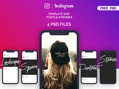 Instagram Sizes & Dimensions Template download free freebbble freebie instagram picture size template