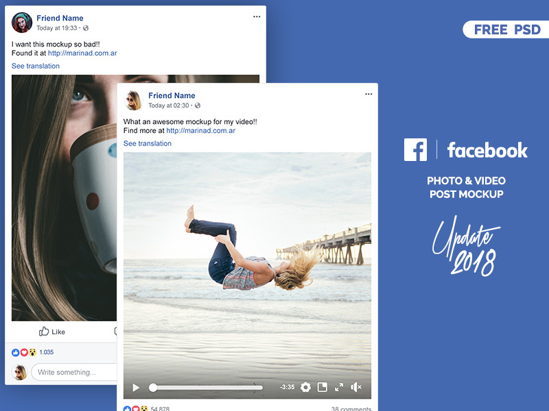 Download Facebook 2018 Post Mockup Free Psd By Marina On Dribbble