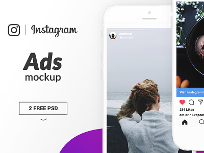 Instagram Ads Mockup - FREE PSD ads freebie ig instagram mockup potoshop psd social