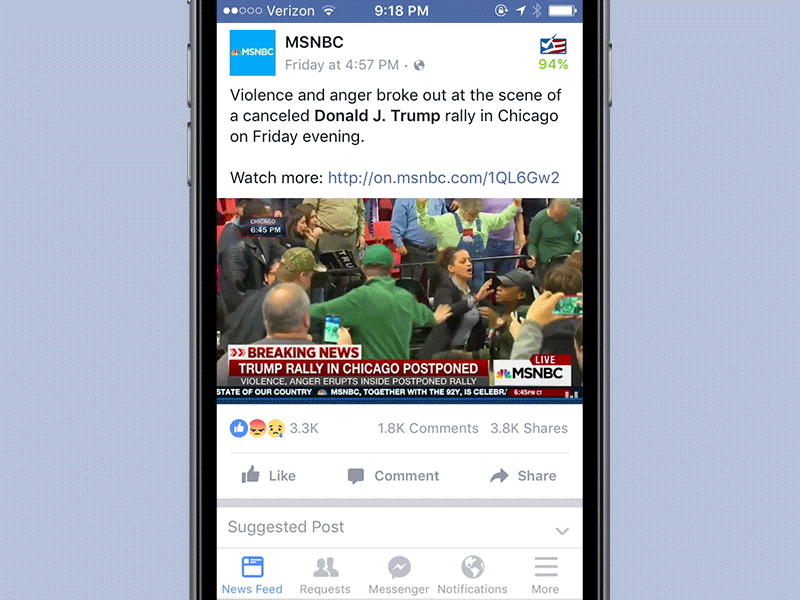 Fair and Balanced Facebook Feed by Ben Kennerly on Dribbble