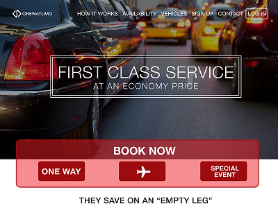 One Way Limo copy landing page web design