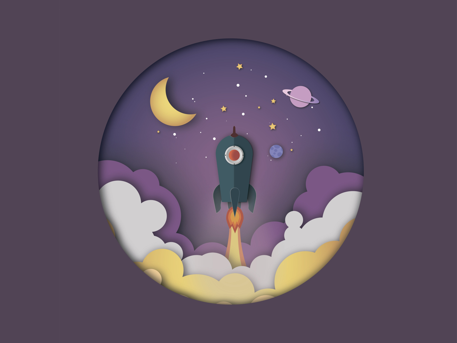 SPACE PAPER CUT OUT ILLUSTRATION By Darya Yurchenko On Dribbble