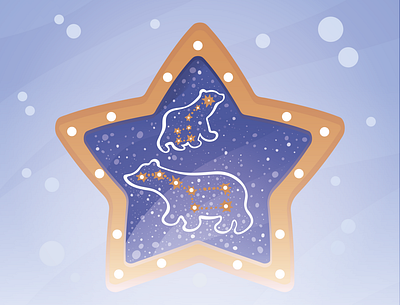 Ursa Major constellation childrens illustration constellation flat illustration shine star sticker vector art