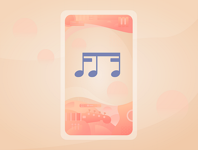Music app background abstract background frame mobile app music note vector art web illustration