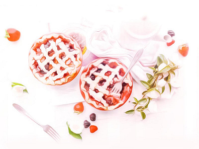Strawberry Pie 3d breakfast ps sketch