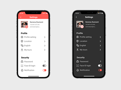 Setting screen. Daily Ui 007