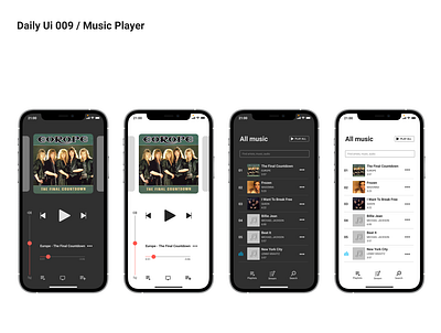 Music Player. Daily Ui Challenge app appdesign appdesigner dailyui dailyui009 design iphone12 minimal mobile app ui ux web website